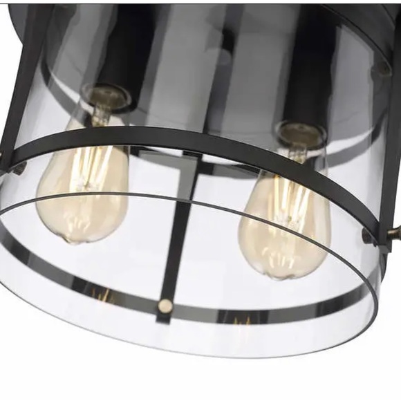 OVE Decors Joakim 2 Light Flush Mount, Black - Picture 3 of 5